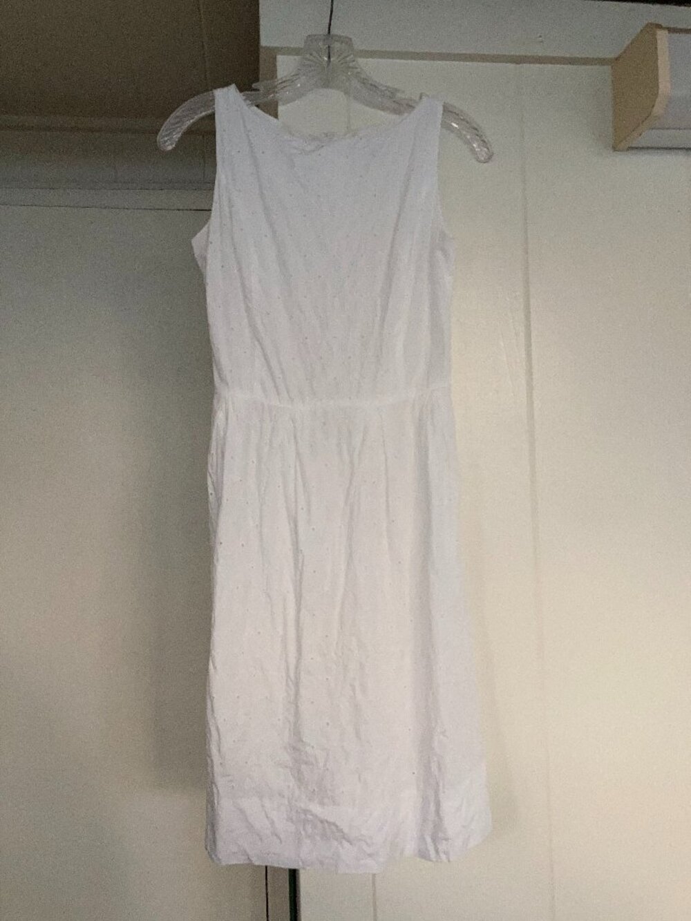 Barneys New York White Eyelet Shift Dress